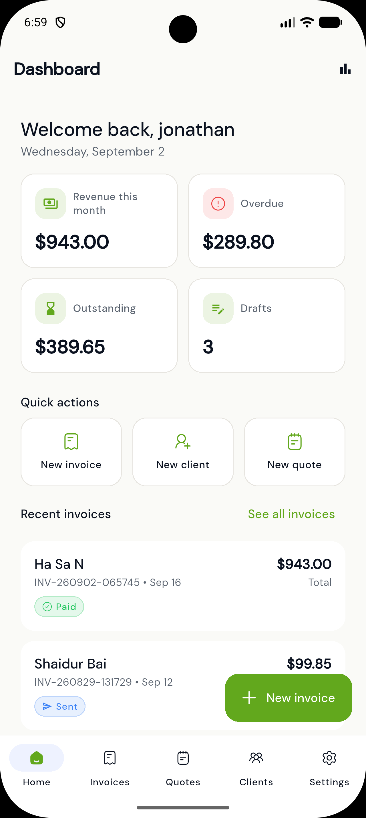 Dashboard View